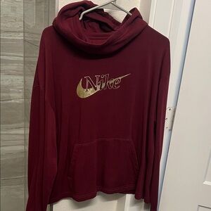Nike Burgundy Sweatshirt with Gold Emblem